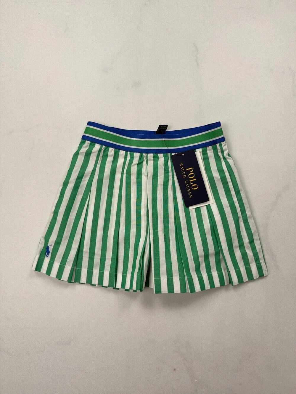 Polo Ralph Lauren Striped Skort Green Modern Preppy - Girls 2